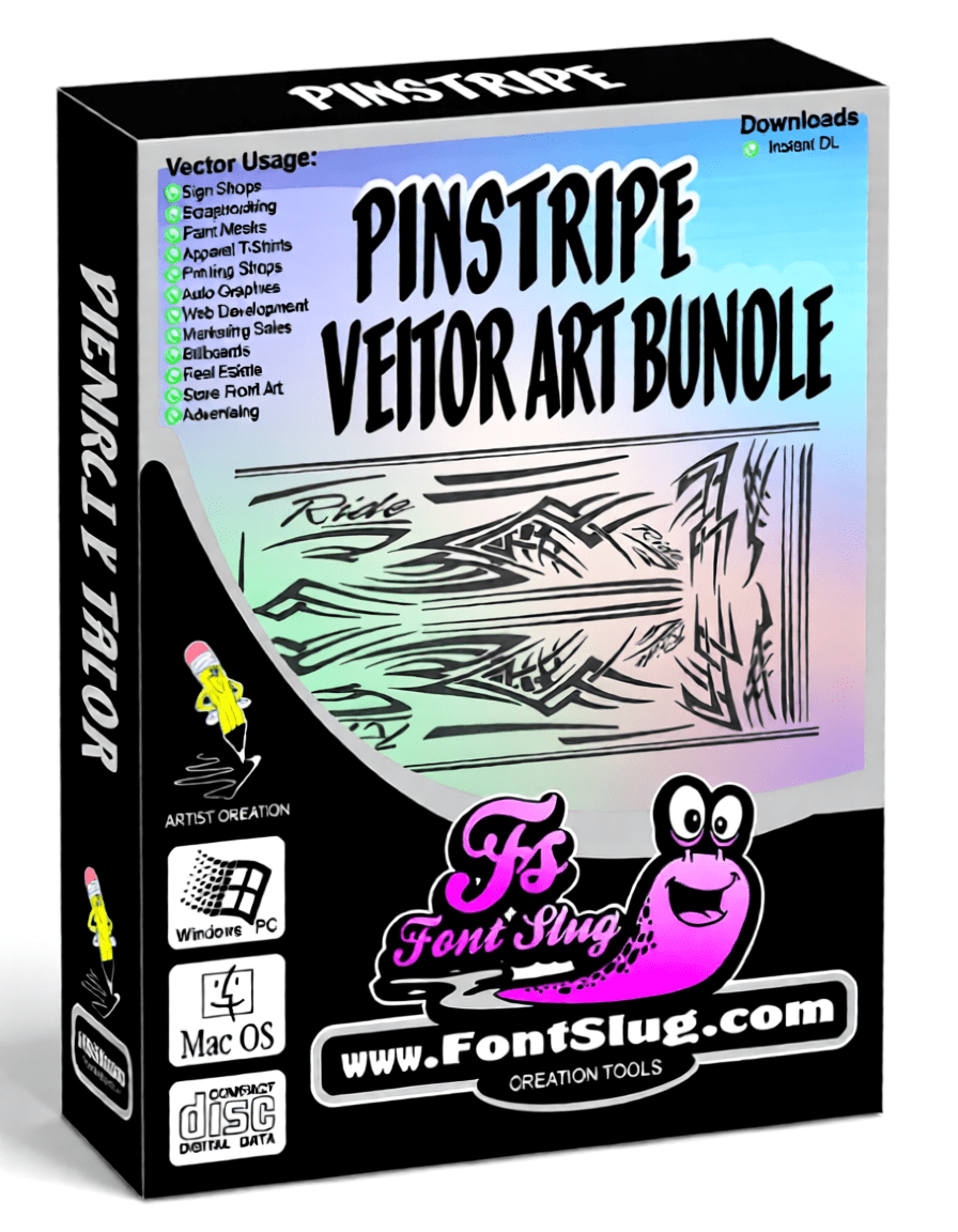Visual Creator Vector Art Pinstripe Collection Instant Download